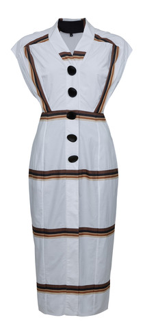 White Striped Dress