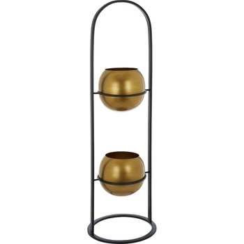 Charcoal & Gold Tone Planter