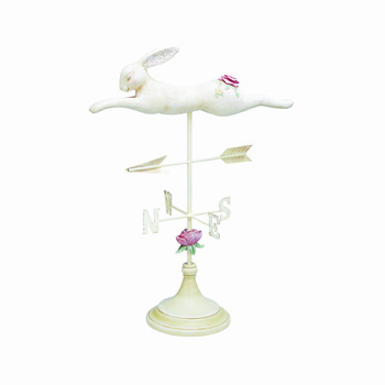 ceramicbunnyweathervaingardenornament