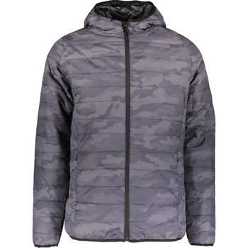 Grey Camouflage Hooded Padded Jacket