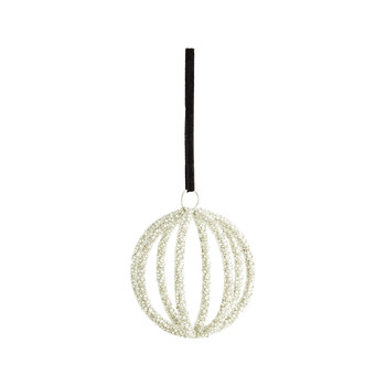 Silver Bead Cage Baubles Black String