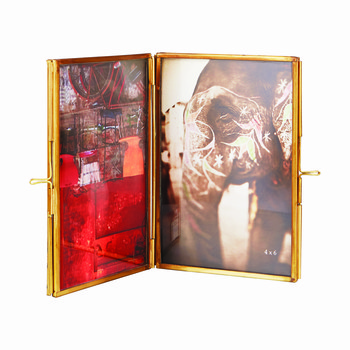 Small Double Gold Frame And Glass Picture Frame