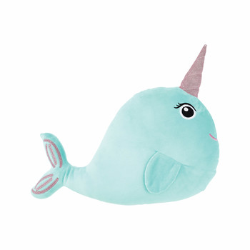 Blue Unicorn Whale Cushion