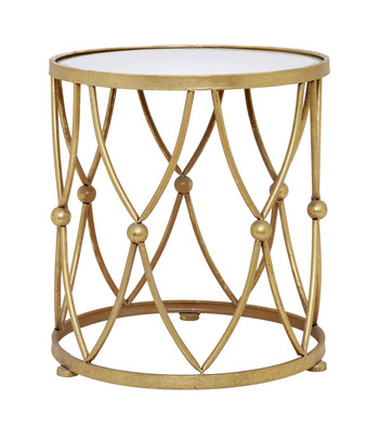 Gold Mirror top Side Table
