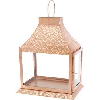 opper Tone Hammered Lantern