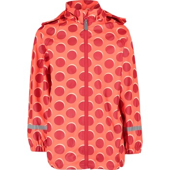 Regenjacke, Orange mit Roten Polkadots