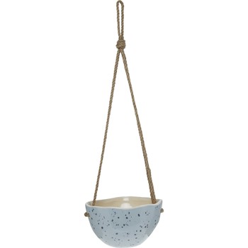 Blue Speckled Hanging Planter