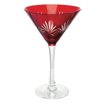 Red Crystal Martini Glass