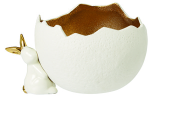 Eierbecher, Weiß-Gold