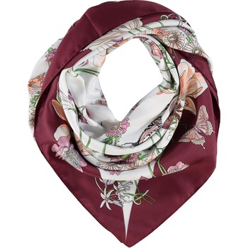 Schal, Weinrot, Blumenprint