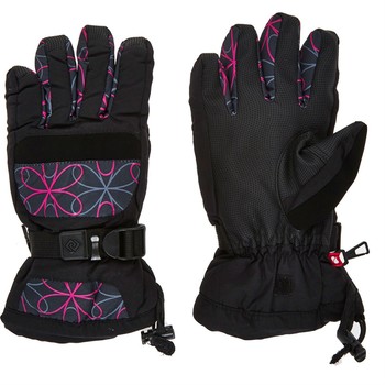 Black and Pink Padded Gloves