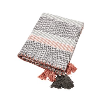 Pink And Grey Zig Zag Pattern Throw