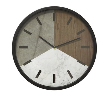Mixed Texture Wall Clock With Black Border