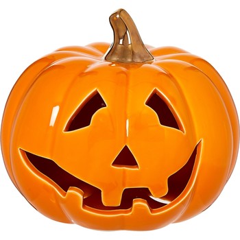 Orange Ceramic Pumpkin Ornament