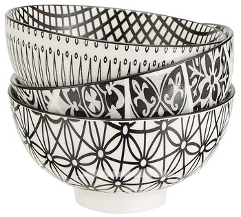 Black and White Patterned Bowls
