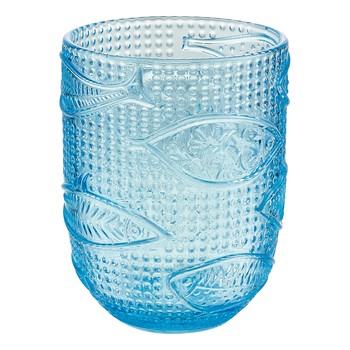 Blue Fish Patterned Glass