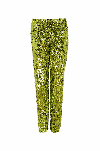 Lime Green Sequin Trousers
