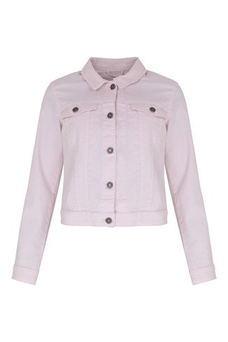 Pink Denim Jacket NeckLine