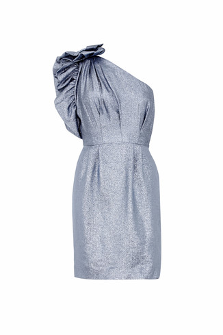 Metallic One Shoulder Dress
