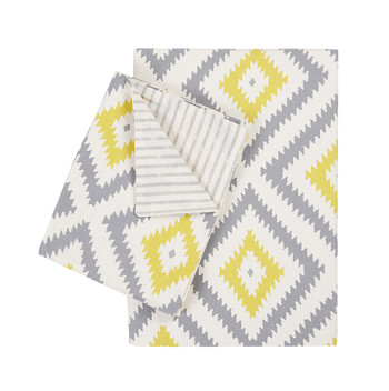 Yellow and Grey Geometric Bedding