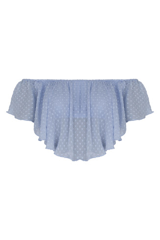 Off Shoulder Frill Blue