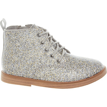 Silver Tone Glitter Boots