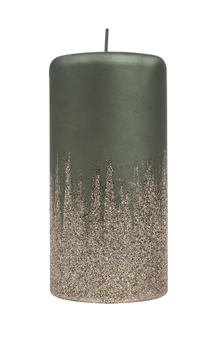 GREEN GLITTER CANDLE