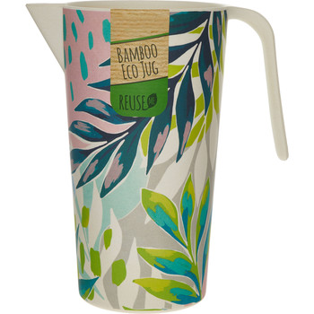 Green Patterned Bamboo Jug