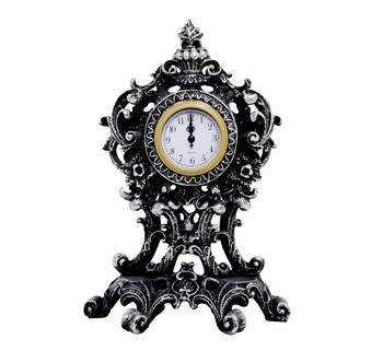 Black And Silver Ornamental Clock