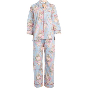 Pale Blue and Rose Floral Pyjamas