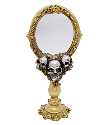 Gold And Silver Skull Mirror