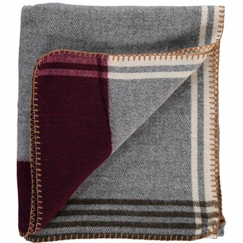 Grey Checked Throw