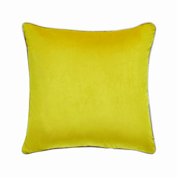 mustardcolouredvelvetcushionwithsilveredge