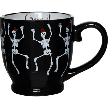 Black Creep It Real Dancing Skulls Mug