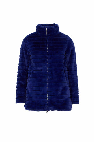 Blue Faux Fur Coat