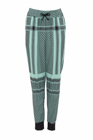 Green Patterned Trousers