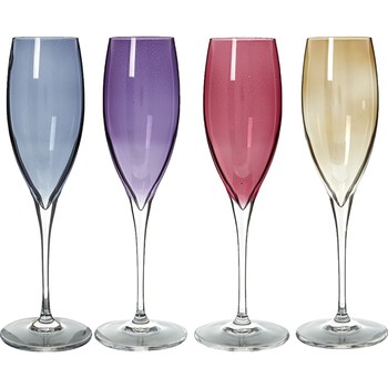 Multicoloured Champagne Flutes