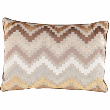 Brown Zig Zag Striped Cushion