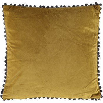 Moss Green & Charcoal Pom Pom Cushion