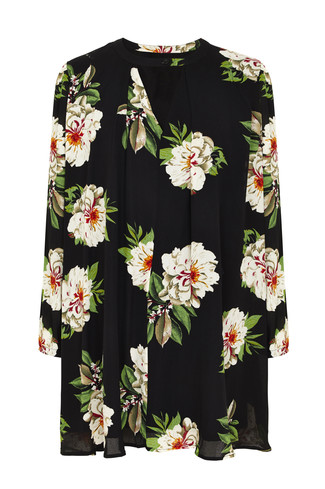 Hemd, Schwarz, geblümt