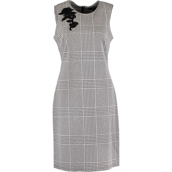 Kleid, hellgrau, bestickt