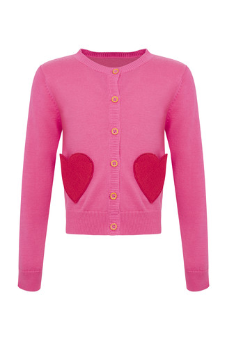 Pullover, Pink, Herztaschen