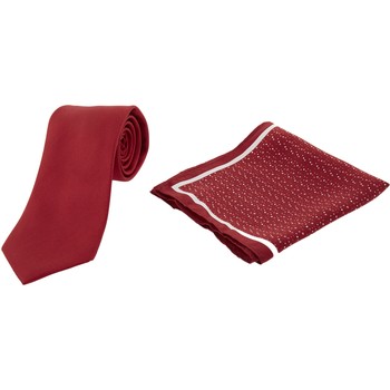 Rote Seidenkrawatte mit Einstecktuch