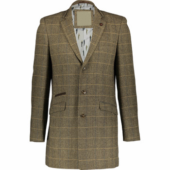 Tan Herringbone Check Topcoat