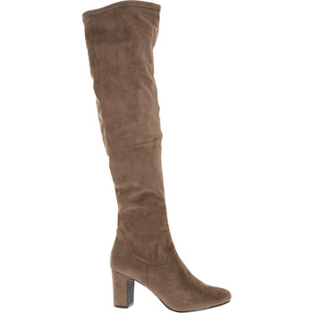 Taupe Knee High Heeled Boots