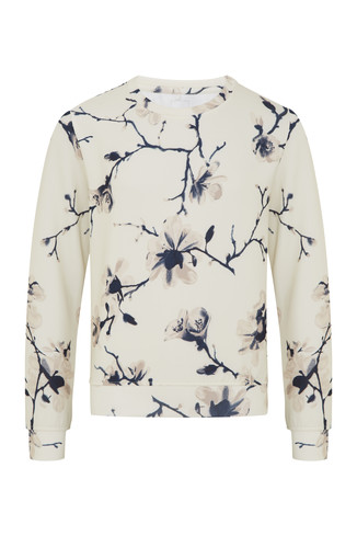 Pullover, Hellgelb, Blumenprint