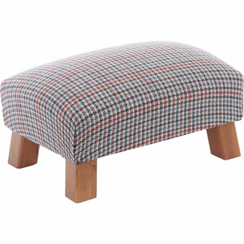 Blue & Red Houndstooth Footstool