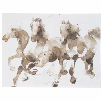 Sepia Horses Canvas Wall Art