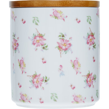 White Floral Canister