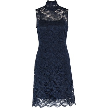Navy High Neck Lace Dress